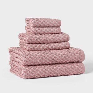 Threshold - 6pc Performance Plus Textured Dot Bath Towel Set M Mauve